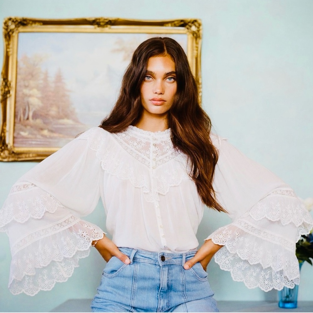 🆕✨ ELLA LACE Spell & The Gypsy Blouse White